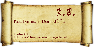 Kellerman Bernát névjegykártya